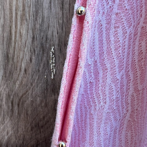 MING WANG Pink Sheath Floral Lace Hem 3/4 Split Sleeve Dress Women’s XS NWT NEW - Picture 6 of 15